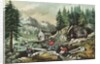 Goldmining in California, 1871 by N. and Ives J.M. (1824-95) Currier