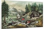 Goldmining in California, 1871 by N. and Ives J.M. (1824-95) Currier