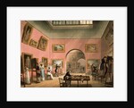 Students learning to paint and making copies of pictures at the British Institution, Pall Mall by T. & Pugin A.C.(1762-1832) Rowlandson