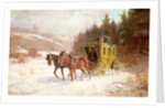 The Post Coach in the Snow by Fritz van der Venne