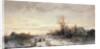 Children playing in a winter landscape by August Fink