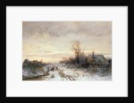 Children playing in a winter landscape by August Fink