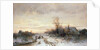 Children playing in a winter landscape by August Fink