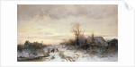 Children playing in a winter landscape by August Fink