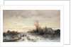 Children playing in a winter landscape by August Fink
