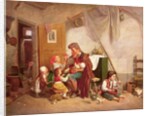 The widowed family, 19th century by Giuseppe Mazzolini
