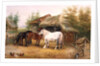 Carthorses in a farmyard by Edwin Frederick Holt