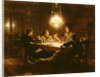 Family supper in the lamp light, 19th century by Knut Ekvall