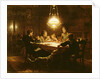 Family supper in the lamp light, 19th century by Knut Ekvall