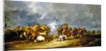 A Calvary Charge: mounted troops attacking a musket block by Benjamin Gerritsz. Cuyp