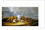 A Calvary Charge: mounted troops attacking a musket block by Benjamin Gerritsz. Cuyp