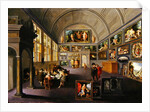 The interior of a picture gallery by Hendrik the Younger Steenwyck