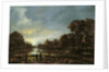 Moonlit River Landscape with Cottages on the Wooded Banks by Aert van der Neer