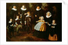 Group portrait of three generations of a family in the grounds of a country house by Dirck Santvoort