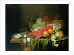 Still Life of Oysters and Lobsters by Reynier van Gherwen