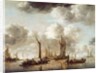A Dutch Yacht Firing a Salute as a Barge Pulls Away, 1650 by Jan van de Capelle or Cappelle