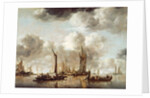 A Dutch Yacht Firing a Salute as a Barge Pulls Away, 1650 by Jan van de Capelle or Cappelle