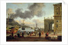 A Mediterranean Harbour Scene by Abraham Storck