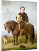 John Samuel Bradford as a boy seated on a shetland pony with a pug dog, 19th century by Gourlay Steel