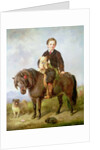 John Samuel Bradford as a boy seated on a shetland pony with a pug dog, 19th century by Gourlay Steel