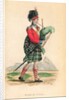 The Scotch Piper from Ackermann's 'World in Miniature' by Frederic Shoberl
