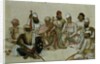 Nine courtiers and servants of the Raja Patiala, c.1817 by Indian School