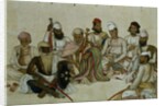 Nine courtiers and servants of the Raja Patiala, c.1817 by Indian School