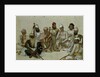 Nine courtiers and servants of the Raja Patiala, c.1817 by Indian School
