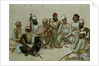 Nine courtiers and servants of the Raja Patiala, c.1817 by Indian School
