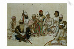 Nine courtiers and servants of the Raja Patiala, c.1817 by Indian School
