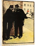 Two policemen hide from the Commissioner's wife by Felix Edouard Vallotton