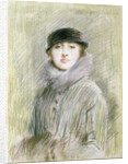 Portrait of a Lady with a Fur Collar and Muff, 20th century by Paul Cesar Helleu