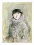 Portrait of a Lady with a Fur Collar and Muff, 20th century by Paul Cesar Helleu