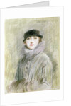 Portrait of a Lady with a Fur Collar and Muff, 20th century by Paul Cesar Helleu