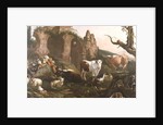 Farm animals in a landscape, 1685 by Johann Heinrich Roos