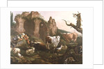 Farm animals in a landscape, 1685 by Johann Heinrich Roos