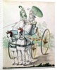 Two young ladies in calico gowns, taking an airing in a phaeton by Humphry Repton