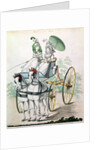 Two young ladies in calico gowns, taking an airing in a phaeton by Humphry Repton
