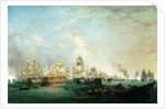Surrender of the 'Santissima Trinidad to Neptune, The Battle of Trafalgar, 3pm, 21st October 1805 by Lieutenant Robert Strickland Thomas
