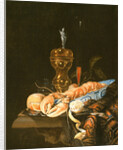 A Still Life with a Lobster in a Delft Bowl by Jurian van Streeck or Streek