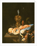 A Still Life with a Lobster in a Delft Bowl by Jurian van Streeck or Streek