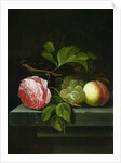 A Still Life with a Rose, Grapes and Peach, 17th century by Johannes Borman