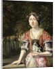 Portrait of a Lady Wearing a Red and White Dress by Matthys Naiveu