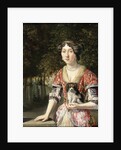 Portrait of a Lady Wearing a Red and White Dress by Matthys Naiveu