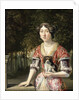 Portrait of a Lady Wearing a Red and White Dress by Matthys Naiveu