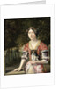 Portrait of a Lady Wearing a Red and White Dress by Matthys Naiveu