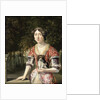 Portrait of a Lady Wearing a Red and White Dress by Matthys Naiveu