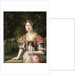 Portrait of a Lady Wearing a Red and White Dress by Matthys Naiveu