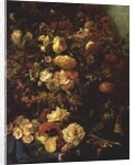 Still Life of Flowers on a Ledge with Birds Nest, 1884 by Pierre-Louis de Coninck
