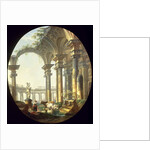 Shepherds with Animals in a Classical Landscape by Pierre Antoine Demachy